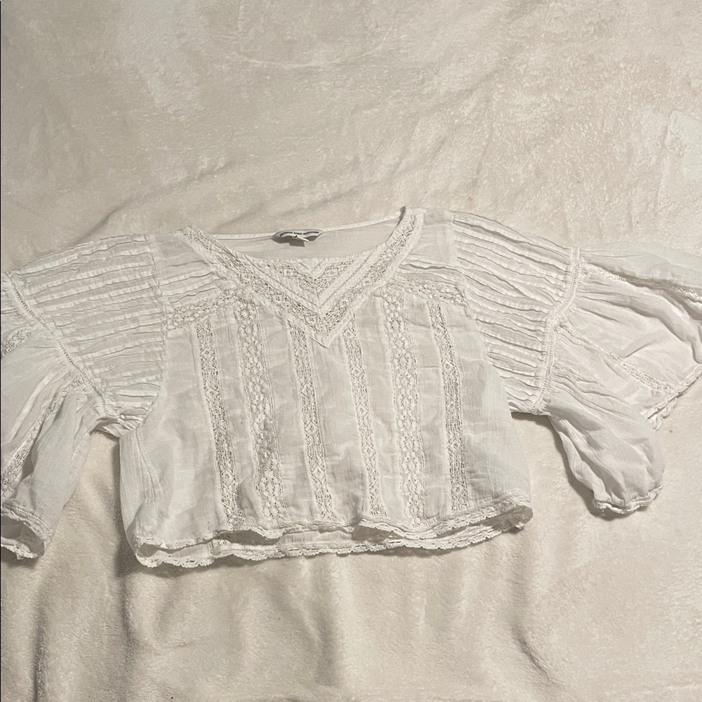American Eagle Outfitters White Lace Blouse